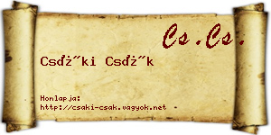Csáki Csák névjegykártya
